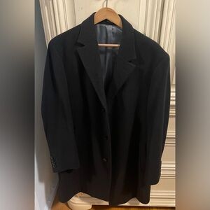Men’s Calvin Klein Made in the Dominican Republic Wool Long Chesterfield Coat.